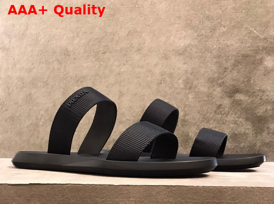 Prada Leather and Nylon Sandals in Black for Men Replica