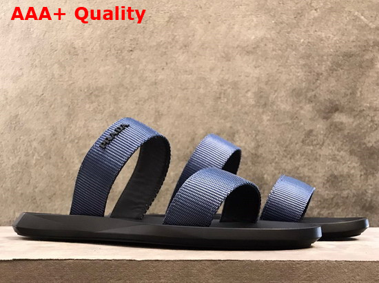 Prada Leather and Nylon Sandals in Blue for Men Replica