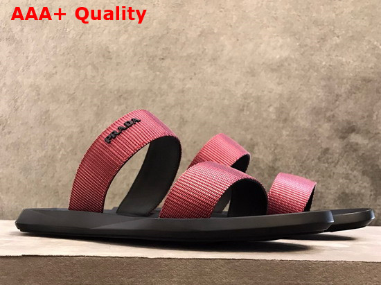 Prada Leather and Nylon Sandals in Bordeaux for Men Replica