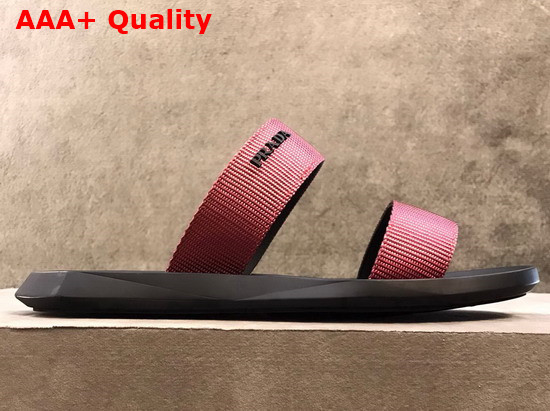 Prada Leather and Nylon Sandals in Bordeaux for Men Replica