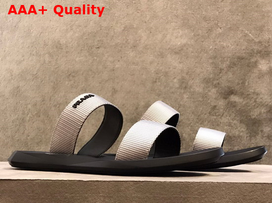 Prada Leather and Nylon Sandals in Gray for Men Replica