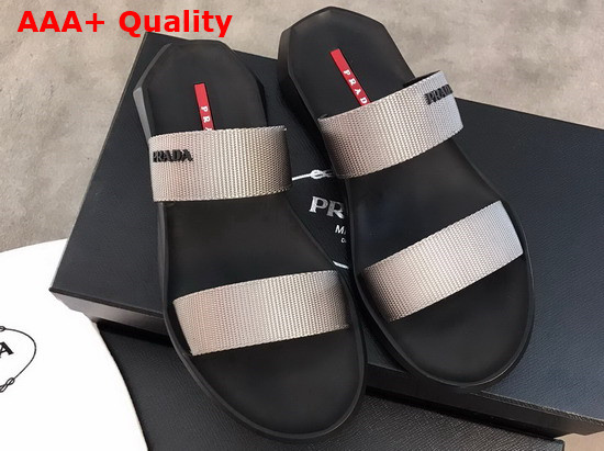 Prada Leather and Nylon Sandals in Gray for Men Replica