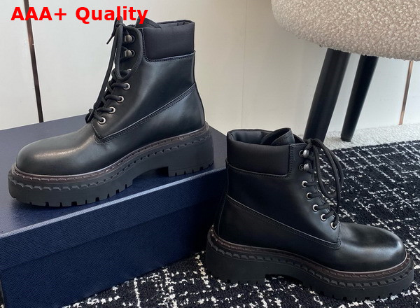 Prada Leather and Re Nylon Booties in Black 1T704N Replica