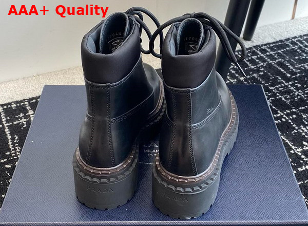 Prada Leather and Re Nylon Booties in Black 1T704N Replica