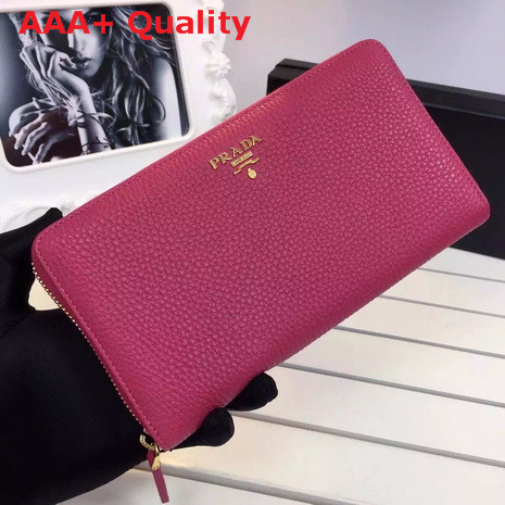 Prada Long Wallet In Fuchsia Replica