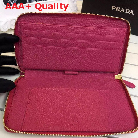 Prada Long Wallet In Fuchsia Replica