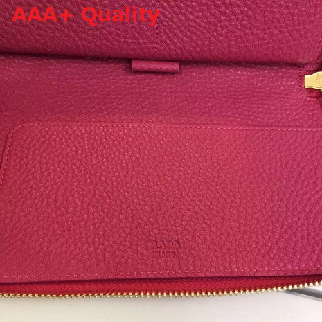 Prada Long Wallet In Fuchsia Replica