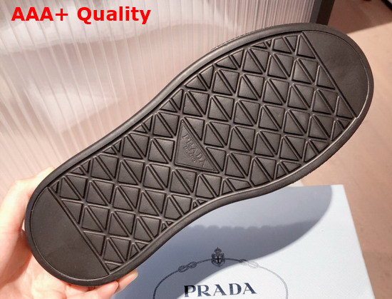 Prada Macro Re Nylon and Brushed Leather Sneakers in Black Replica