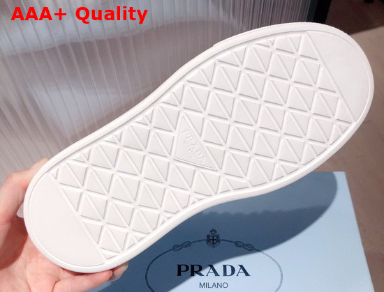 Prada Macro Re Nylon and Brushed Leather Sneakers in White Replica