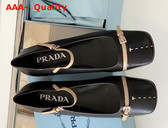 Prada Mary Jane Strap Shoes in Black Leather Replica