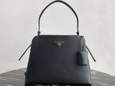 Prada Matinee Handbag in Black Saffiano Leather