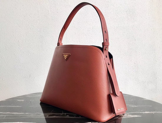 Prada Matinee Handbag in Papaya Saffiano Leather