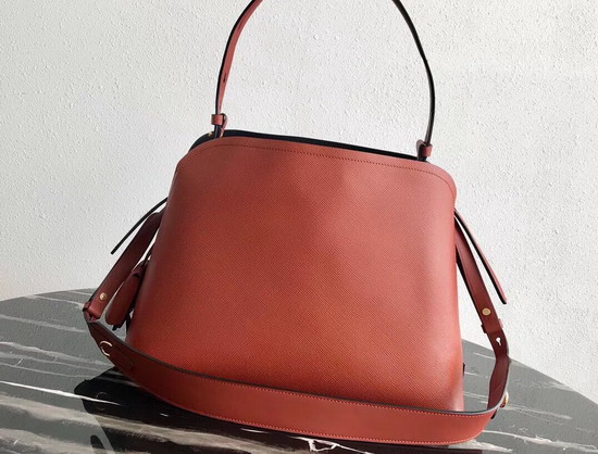 Prada Matinee Handbag in Papaya Saffiano Leather