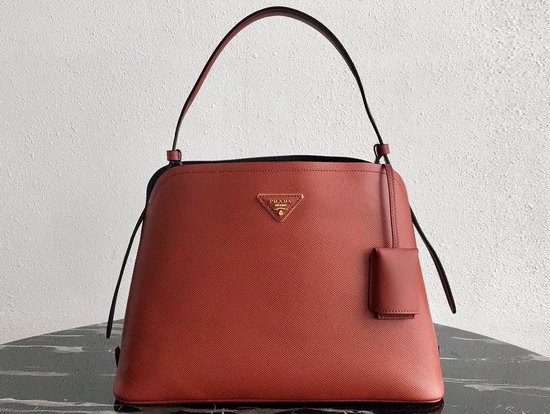 Prada Matinee Handbag in Papaya Saffiano Leather