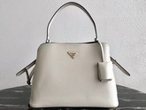 Prada Matinee Handbag in White Saffiano Leather