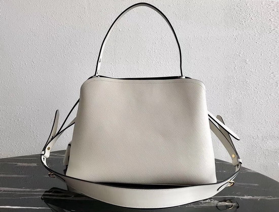 Prada Matinee Handbag in White Saffiano Leather