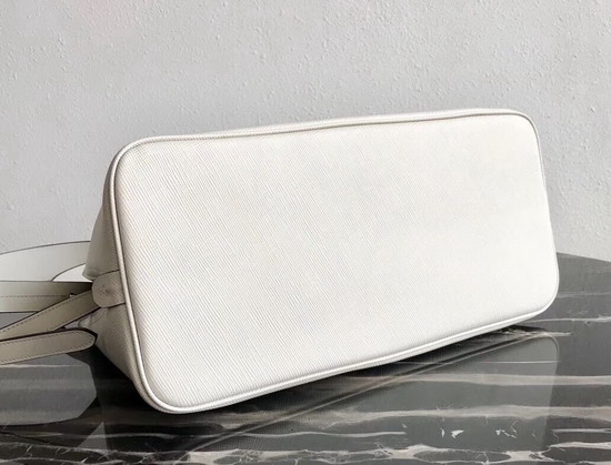 Prada Matinee Handbag in White Saffiano Leather