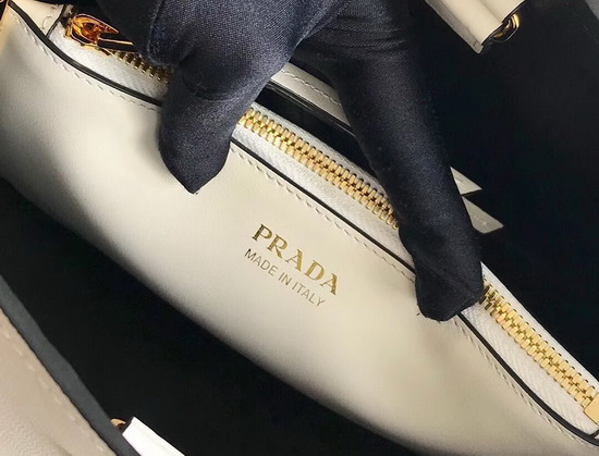 Prada Matinee Handbag in White Saffiano Leather