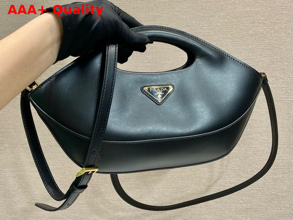 Prada Medium Leather Handbag in Black 1BA421 Replica