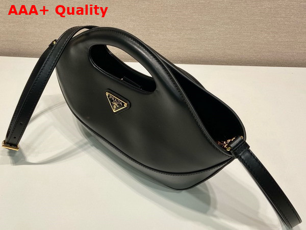 Prada Medium Leather Handbag in Black 1BA421 Replica