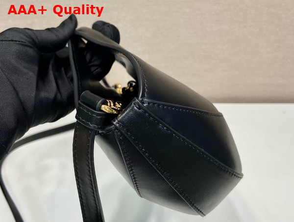 Prada Medium Leather Handbag in Black 1BA421 Replica