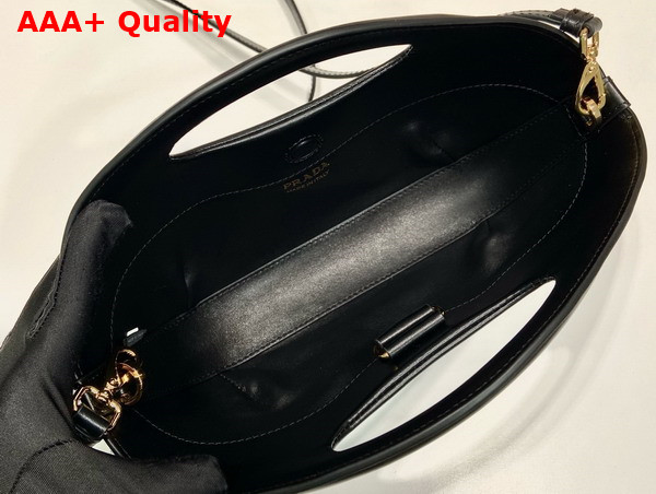 Prada Medium Leather Handbag in Black 1BA421 Replica