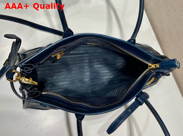 Prada Medium Leather Handbag in Denim Blue 1BA426 Replica