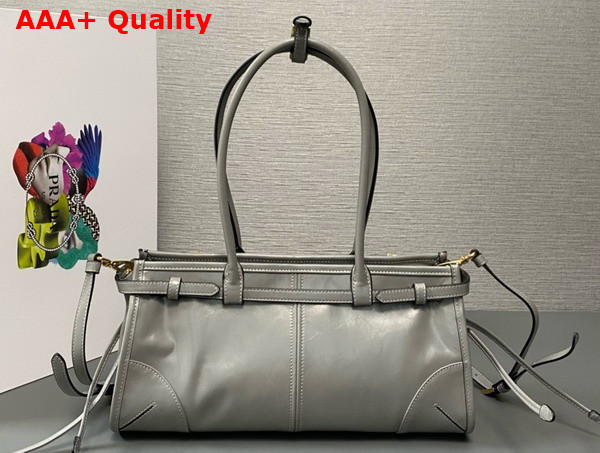 Prada Medium Leather Handbag in Pewter 1BA426 Replica