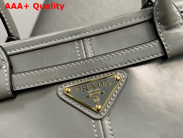 Prada Medium Leather Handbag in Pewter 1BA426 Replica