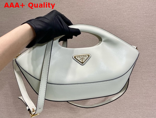 Prada Medium Leather Handbag in White 1BA421 Replica