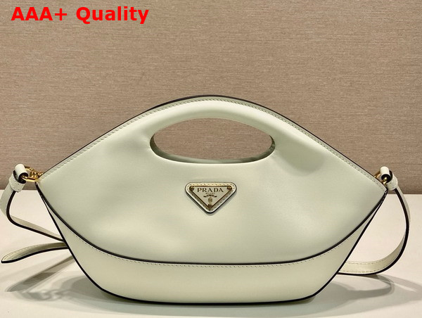 Prada Medium Leather Handbag in White 1BA421 Replica