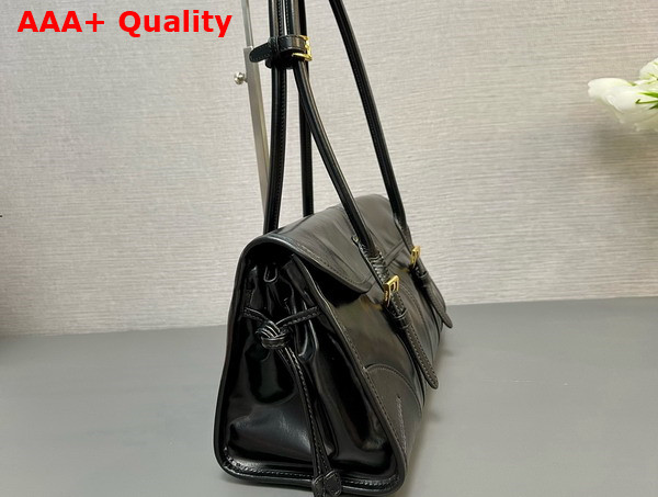 Prada Medium Leather Shoulder Bag in Black 1BD376 Replica