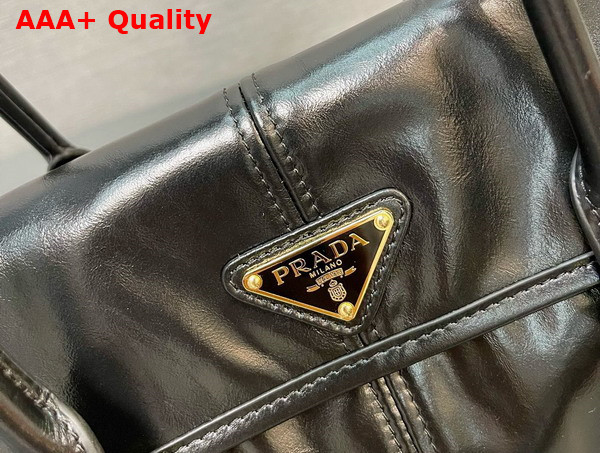 Prada Medium Leather Shoulder Bag in Black 1BD376 Replica