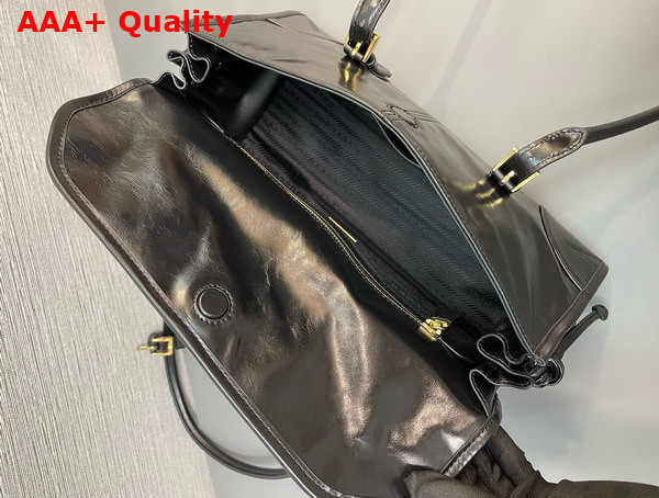 Prada Medium Leather Shoulder Bag in Black 1BD376 Replica