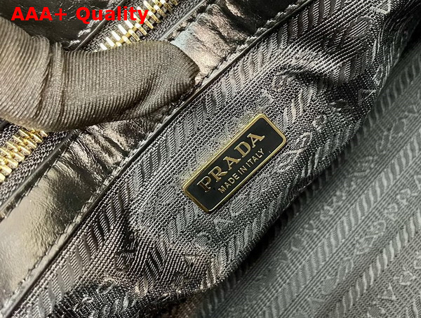 Prada Medium Leather Shoulder Bag in Black 1BD376 Replica