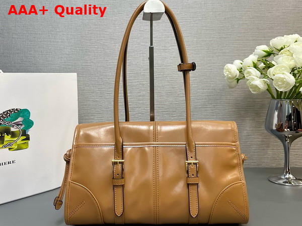 Prada Medium Leather Shoulder Bag in Caramel 1BD376 Replica