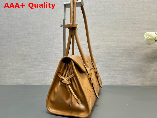 Prada Medium Leather Shoulder Bag in Caramel 1BD376 Replica