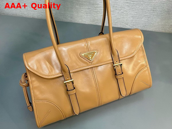 Prada Medium Leather Shoulder Bag in Caramel 1BD376 Replica