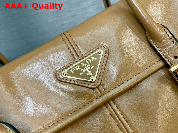 Prada Medium Leather Shoulder Bag in Caramel 1BD376 Replica