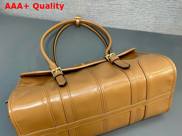 Prada Medium Leather Shoulder Bag in Caramel 1BD376 Replica