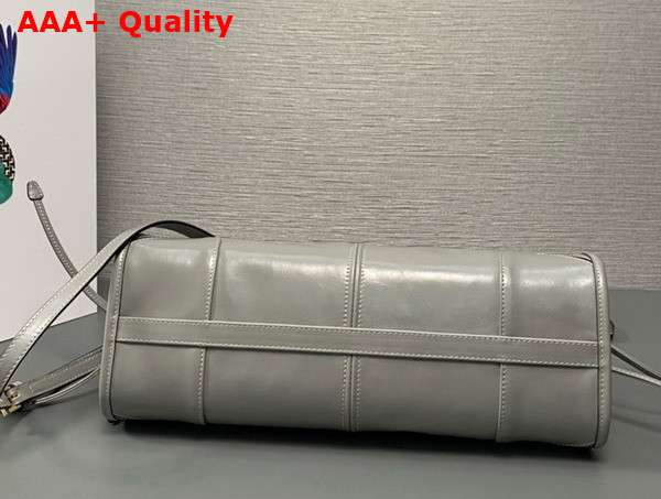 Prada Medium Leather Top Handle Bag in Pewter 1BA426 Replica