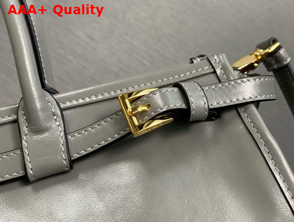 Prada Medium Leather Top Handle Bag in Pewter 1BA426 Replica