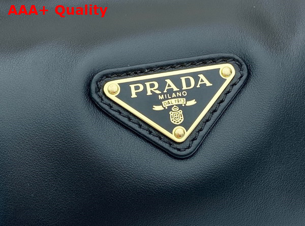 Prada Medium Leather Top Handle Bag with Padlock Black 1BB127 Replica