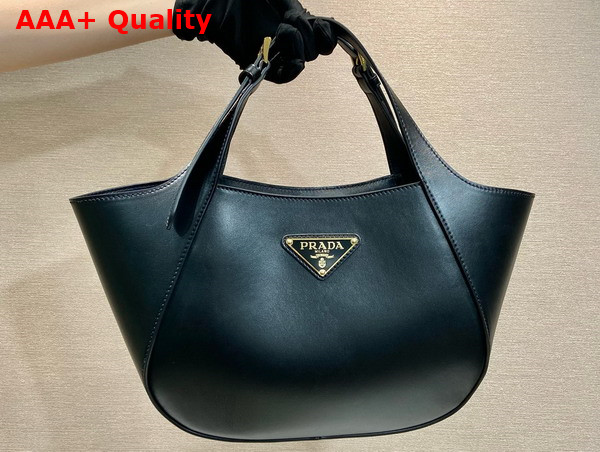 Prada Medium Leather Tote Bag in Black 1BG483 Replica