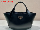 Prada Medium Leather Tote Bag in Black 1BG483 Replica