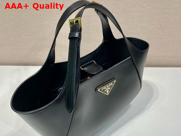 Prada Medium Leather Tote Bag in Black 1BG483 Replica