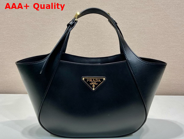 Prada Medium Leather Tote Bag in Black 1BG483 Replica