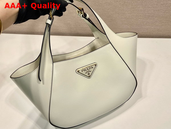 Prada Medium Leather Tote Bag in White 1BG483 Replica