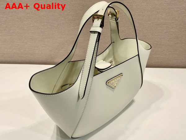 Prada Medium Leather Tote Bag in White 1BG483 Replica