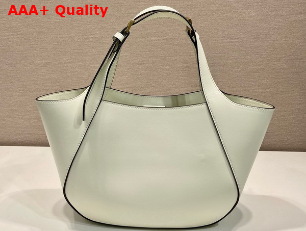 Prada Medium Leather Tote Bag in White 1BG483 Replica